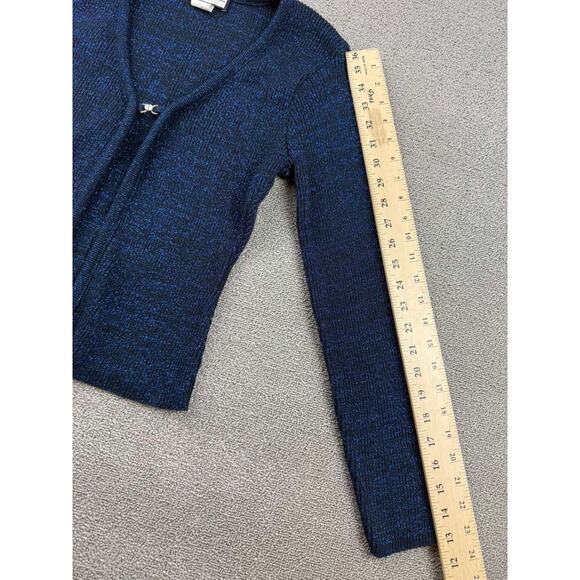 Vintage The Great American Sweater Cardigan Women M Blue Clasp Metallic US Made - Picture 6 of 7